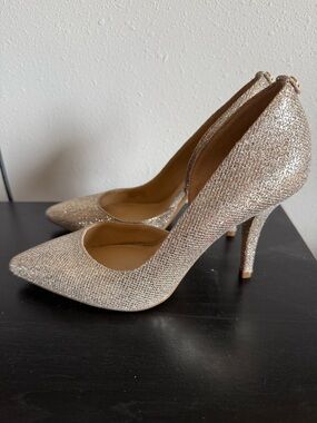 Sparkling Gold Stiletto Pumps - Women